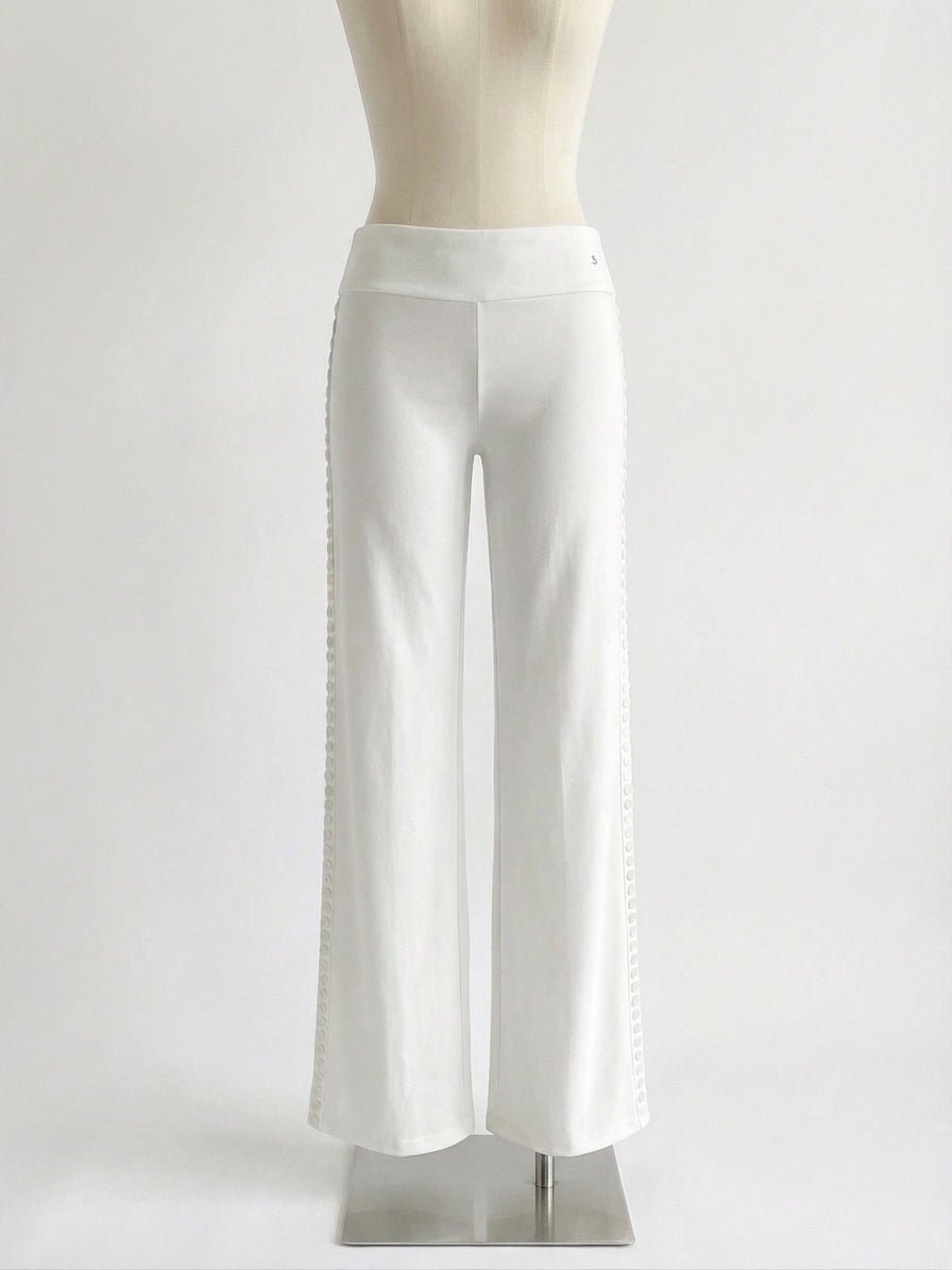 MAEVE SHELL BUTTONS PANTS IN WHITE - scandivv