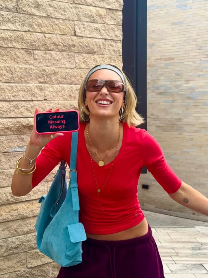 Community UGC row 739: SUUS V-NECK 3/4 SLEEVE TOP IN RED