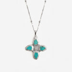 RENS NECKLACE SILVER IN AQUA - scandivv