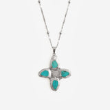 RENS NECKLACE SILVER IN AQUA - scandivv