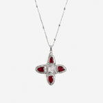 RENS NECKLACE SILVER IN RED - scandivv