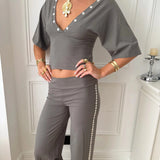 MAEVE SHELL BUTTONS PANTS IN SMOKE - scandivv