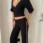 MAEVE SHELL BUTTONS PANTS IN BLACK - scandivv