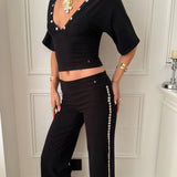 MAEVE SHELL BUTTONS PANTS IN BLACK - scandivv