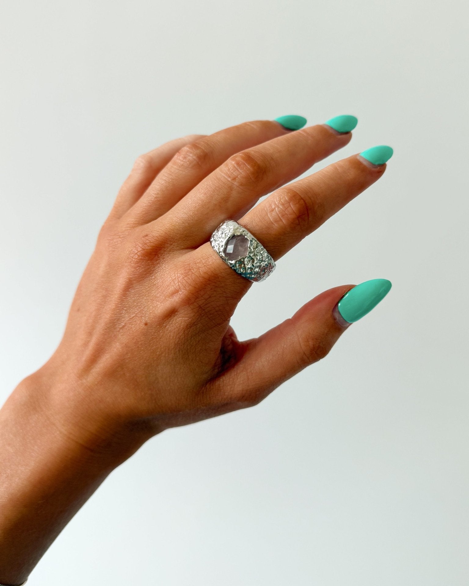 BEER RING SILVER IN ROSE - scandivv