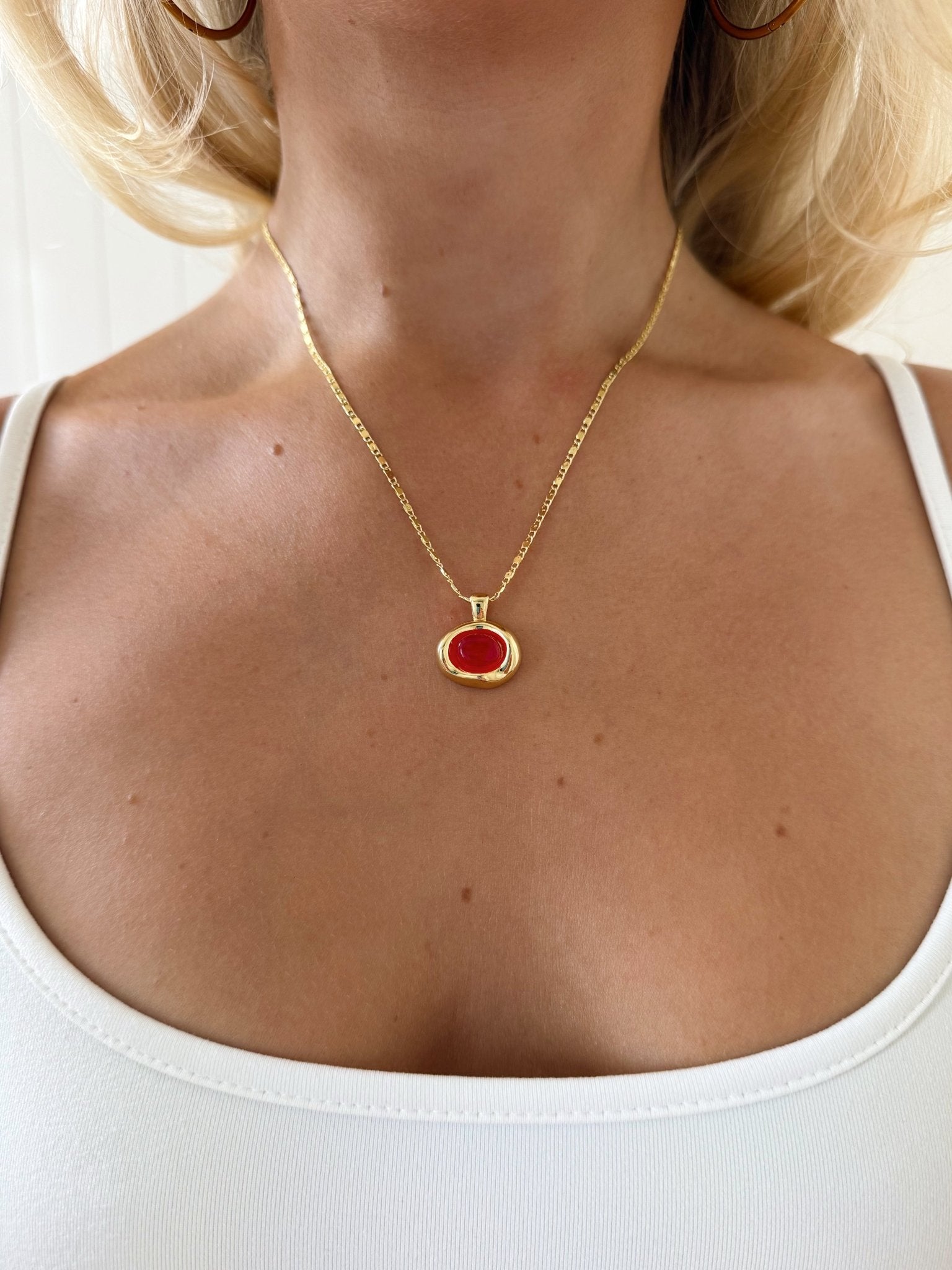 LENA NECKLACE IN RED - scandivv