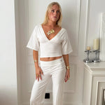 MAEVE SHELL BUTTONS PANTS IN WHITE - scandivv