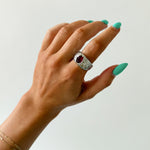 BEER RING SILVER IN RED - scandivv