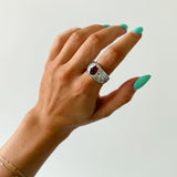 BEER RING SILVER IN RED - scandivv