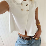 JASSIE BUTTON TOP IN WHITE - scandivv