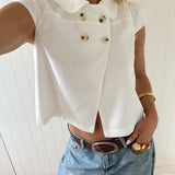 JASSIE BUTTON TOP IN WHITE - scandivv
