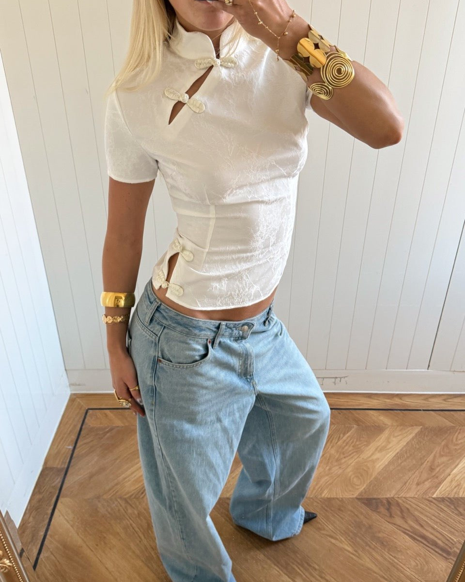 SUUS COLLAR TOP IN CREAM - scandivv