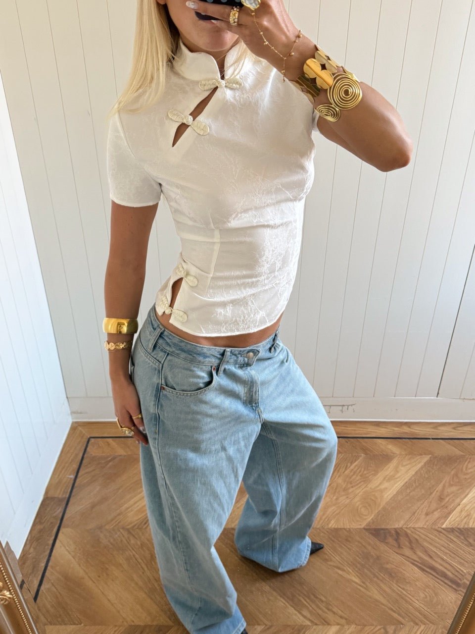 SUUS COLLAR TOP IN CREAM - scandivv