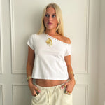 ADA TOP WITH SHELL BUTTONS IN WHITE - scandivv