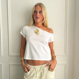 ADA TOP WITH SHELL BUTTONS IN WHITE - scandivv