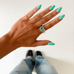 BEER RING SILVER IN AQUA - scandivv