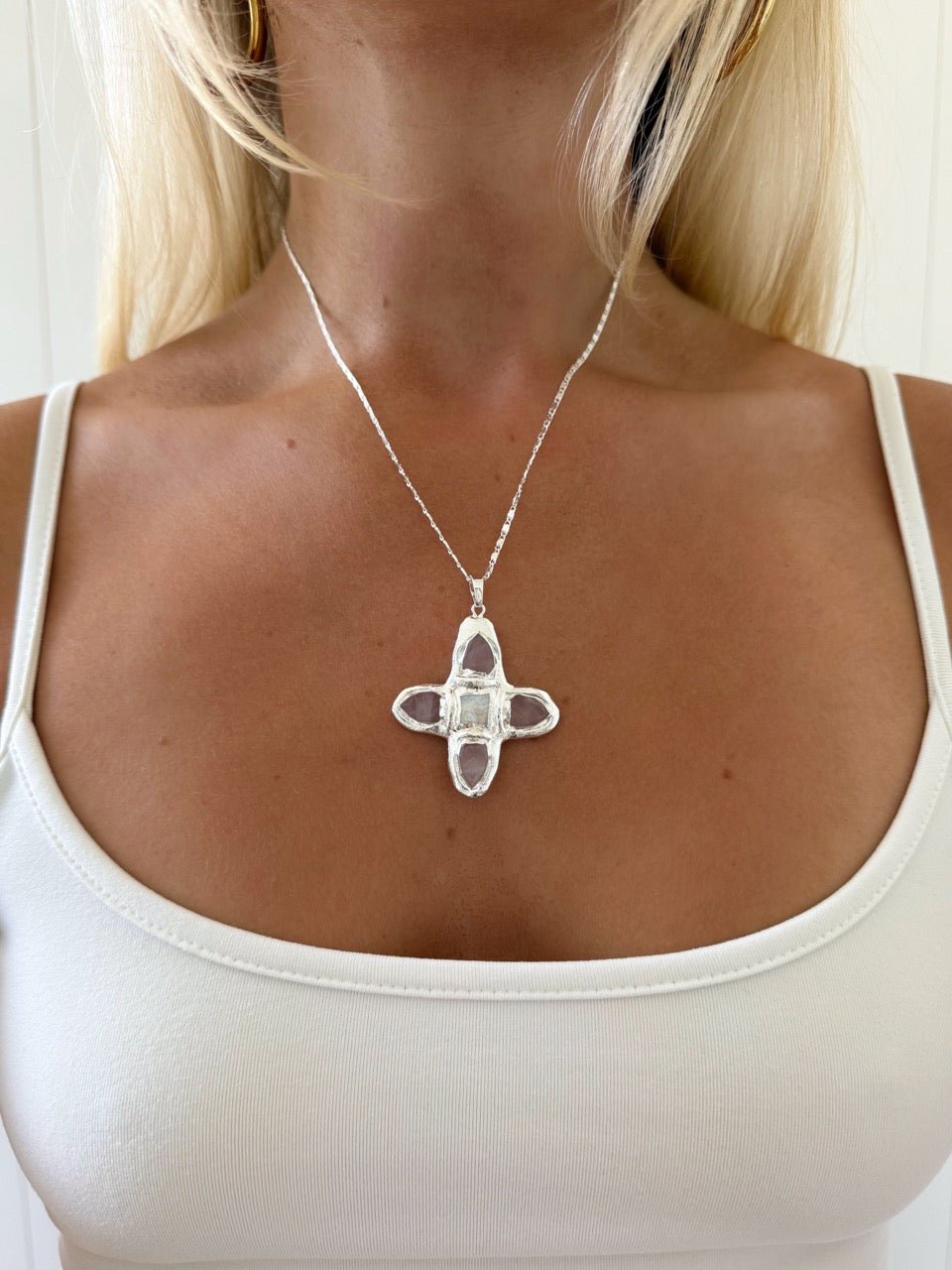 RENS NECKLACE SILVER IN ROSE - scandivv