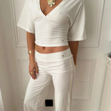 MAEVE SHELL BUTTONS PANTS IN WHITE - scandivv