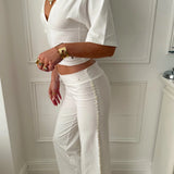 MAEVE SHELL BUTTONS PANTS IN WHITE - scandivv