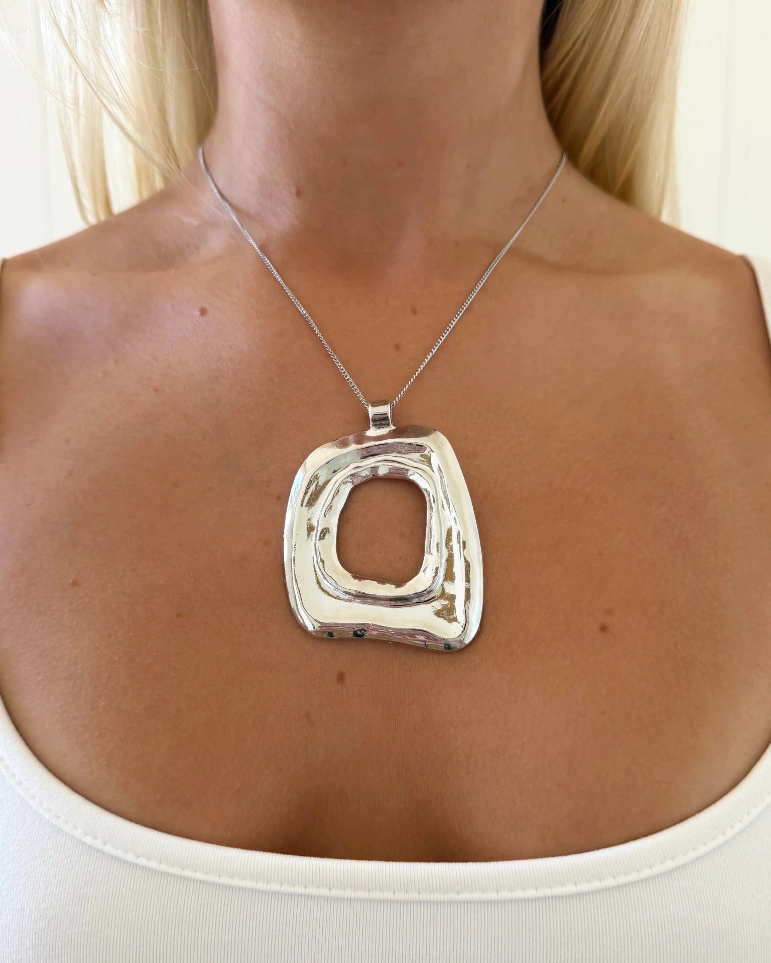 PIEN NECKLACE WITH CHAIN SILVER - scandivv