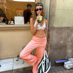 EVA WIDE LEG FOLDOVER PANTS IN CORAL - scandivv