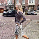 PREORDER - ALMA RUFFLE BLOUSE IN GREY - scandivv