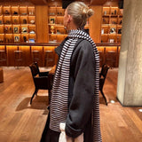 ALVA KNIT WITH SCARF IN NAVY AND GREY - scandivv