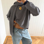 ALVA KNIT WITH SCARF IN NAVY AND GREY - scandivv