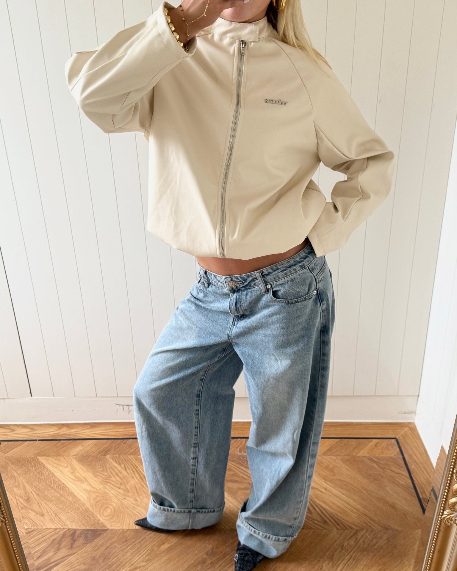 RUBI PU JACKET IN CREAM - scandivv