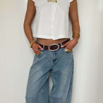 JASSIE BUTTON TOP IN WHITE - scandivv