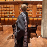 ALVA KNIT WITH SCARF IN NAVY AND GREY - scandivv