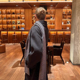 ALVA KNIT WITH SCARF IN NAVY AND GREY - scandivv