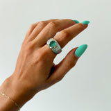 BEER RING SILVER IN AQUA - scandivv