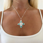 RENS NECKLACE SILVER IN AQUA - scandivv