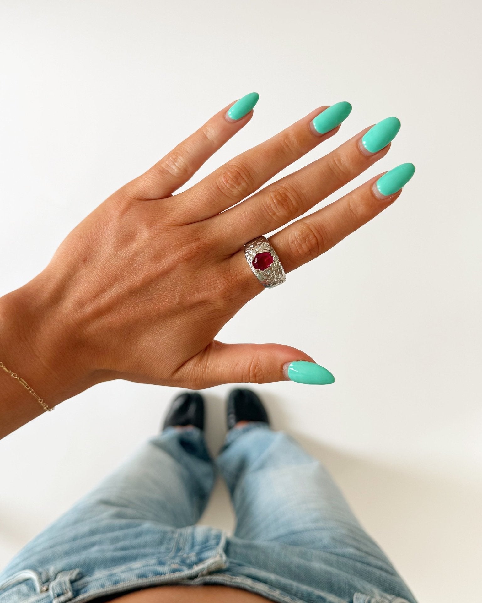 BEER RING SILVER IN RED - scandivv