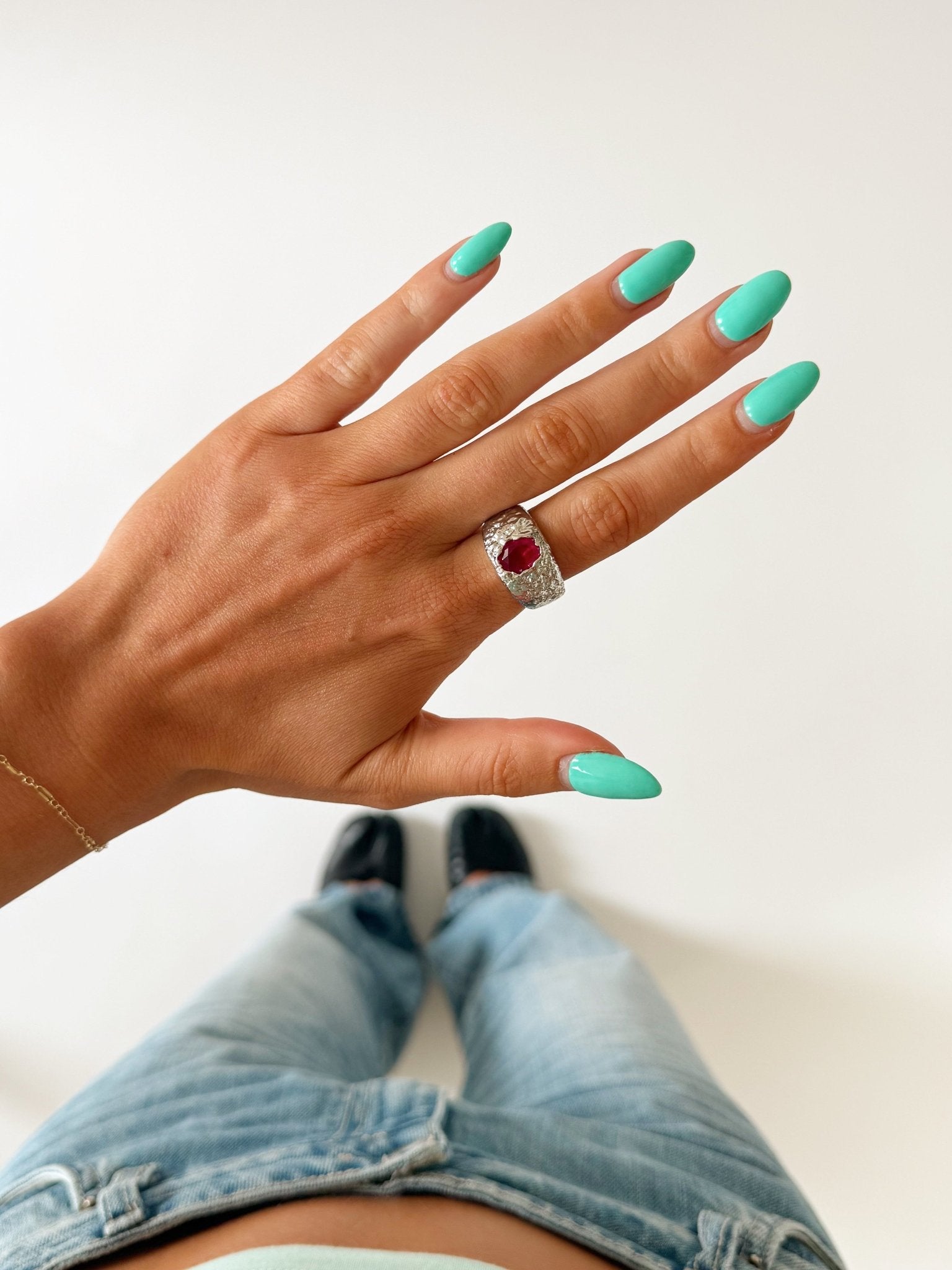 BEER RING SILVER IN RED - scandivv