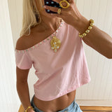 COMING SOON - ADA TOP WITH SHELL BUTTONS IN PINK - scandivv