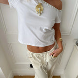 ADA TOP WITH SHELL BUTTONS IN WHITE - scandivv