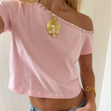 COMING SOON - ADA TOP WITH SHELL BUTTONS IN PINK - scandivv