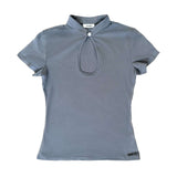 VILDE CUTOUT COLLAR TOP IN GREY - scandivv