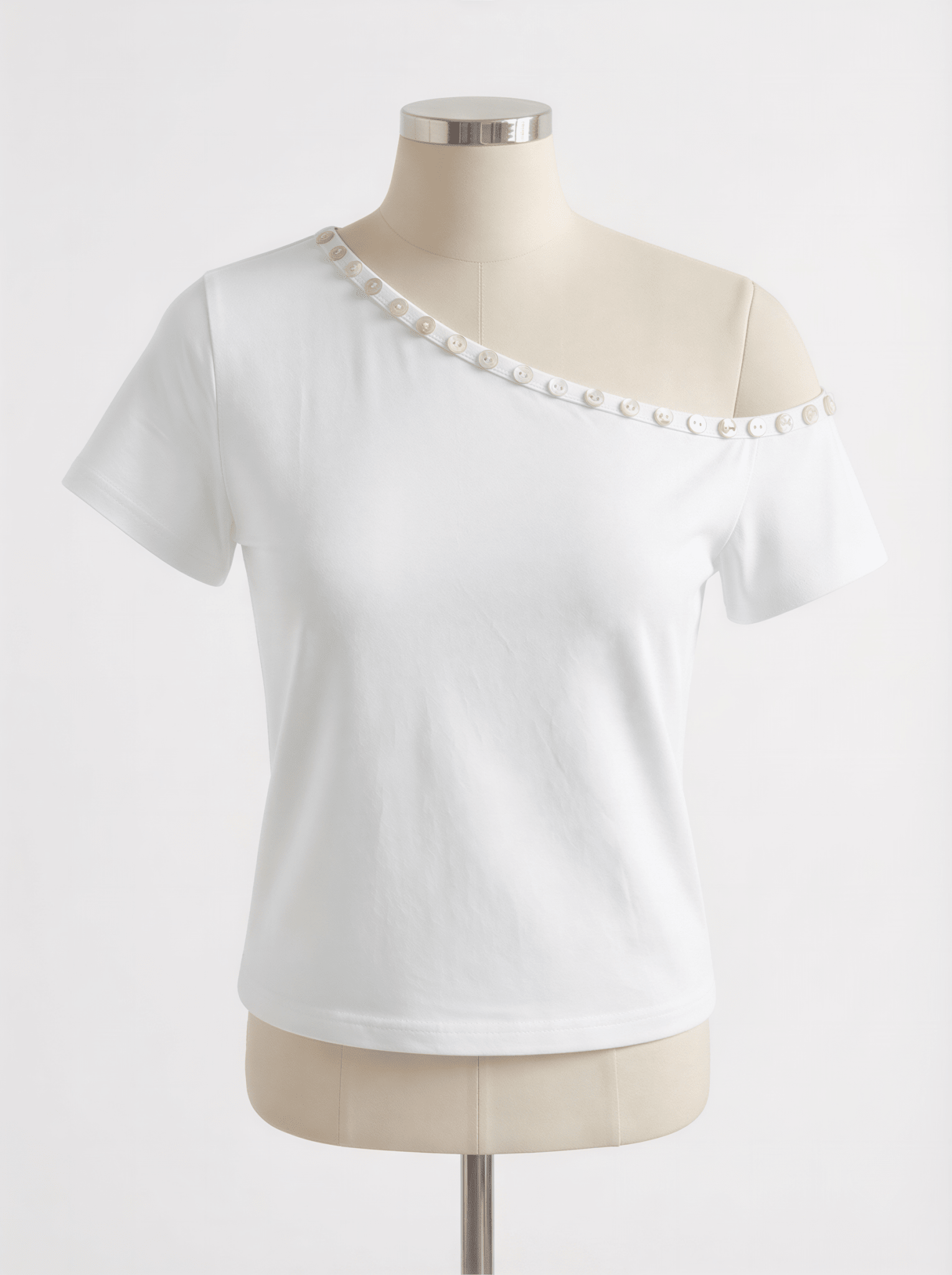 ADA TOP WITH SHELL BUTTONS IN WHITE - scandivv
