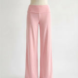 EVA WIDE LEG FOLDOVER PANTS IN PINK - scandivv